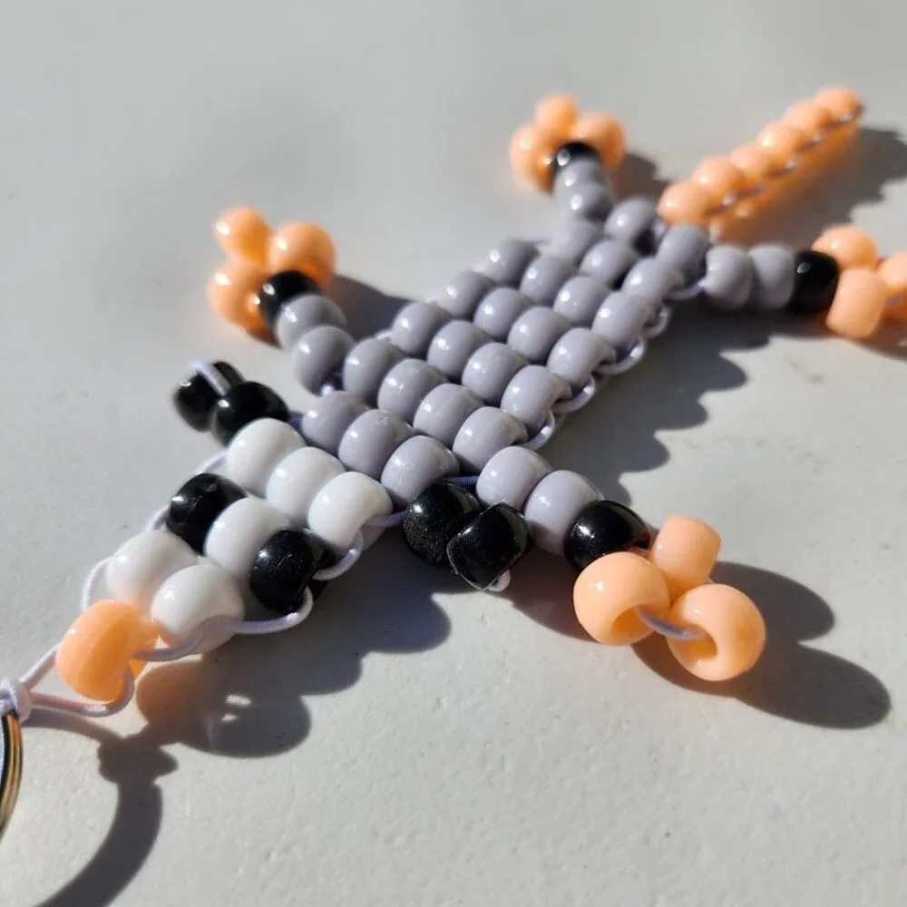 Handmade Opossum Pony Bead Keychain Christmas Kandi Beads Makes a great Easter b